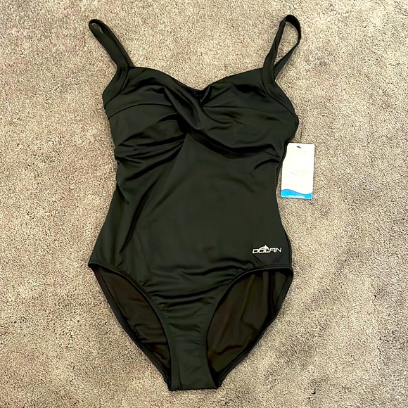 Dolfin Other - Dolfin Womens AQUASHAPE Black Drape Front One Piece Style #363DF-790